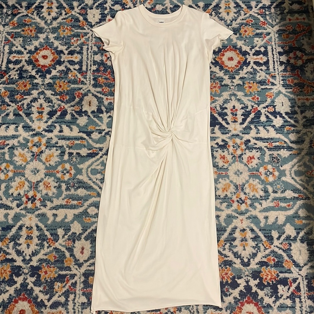 NWOT NSF Kaden Twist Knot White T-Shirt Dress